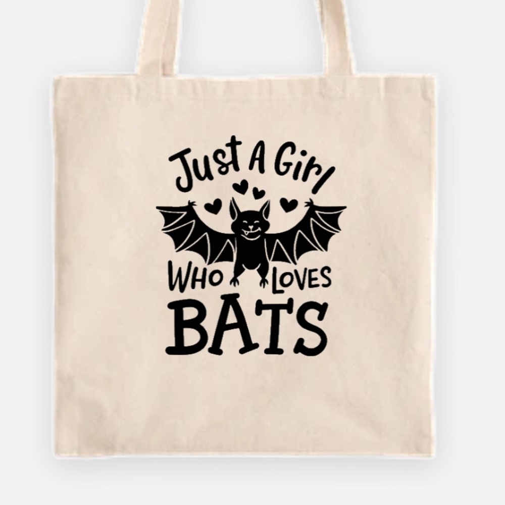 Just a girl who loves bats tote bag